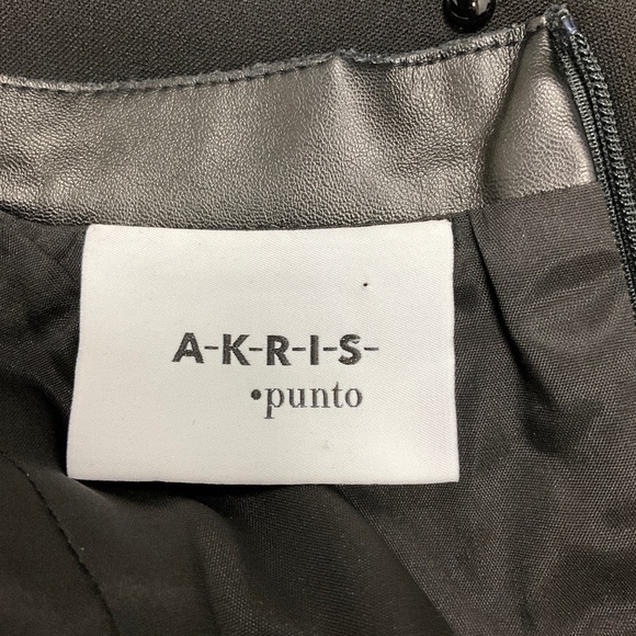 Akris Punto Black Studded Crepe and Vegan Leather Dress - Picture 4 of 5